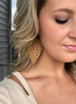 Ostrich Feather Faux Leather Earring