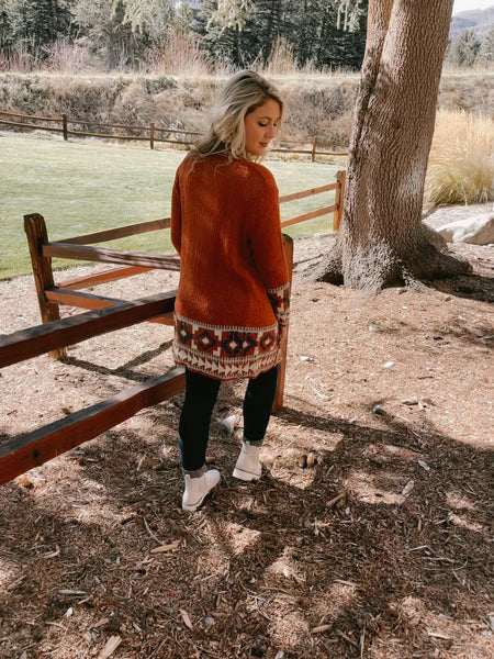 Rust Aztec Sweater